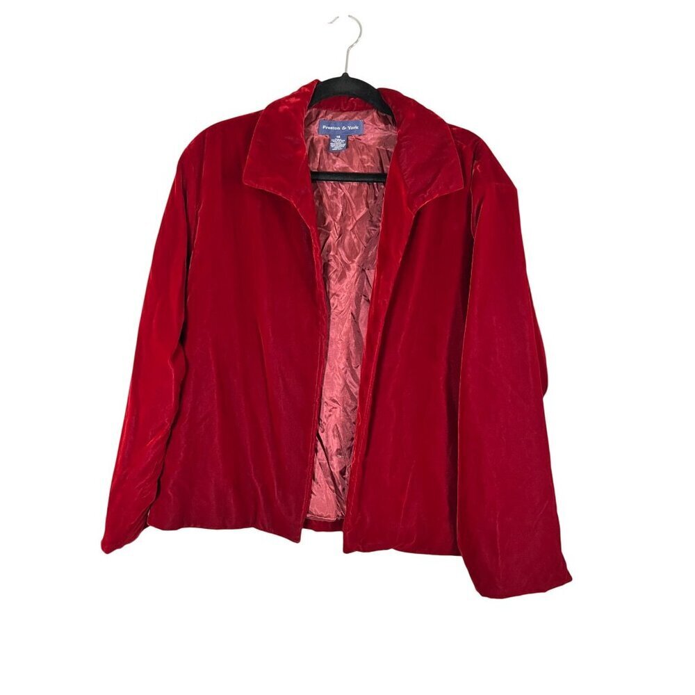 Retro Velvet Festive Blazer Red 14 Holiday‎ Classic Chic Preppy Christmas 80s